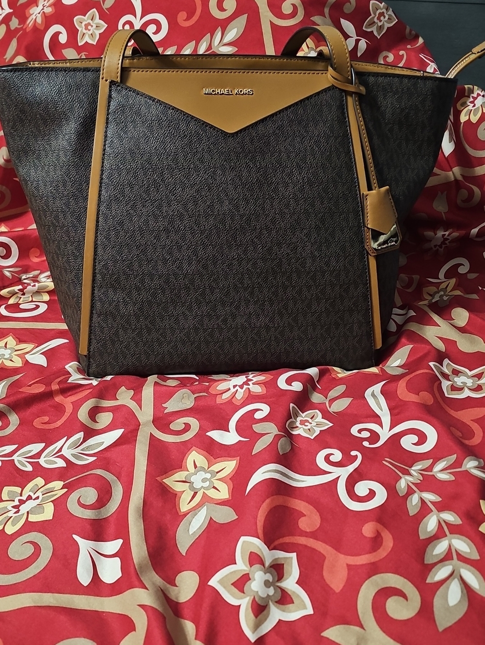 Michael Kors Brown/Tan Logo Tote Bag